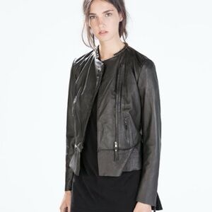 Zara genuine leather jacket